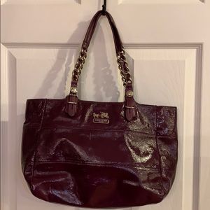 Coach Tribeca dark purple tote